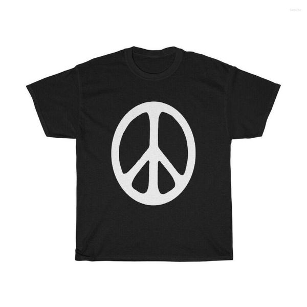 Camisetas masculinas sinalizador de paz símbolo de símbolo de pacote de algodão de algodão casual camisetas de manga curta tops harajuku streetwear