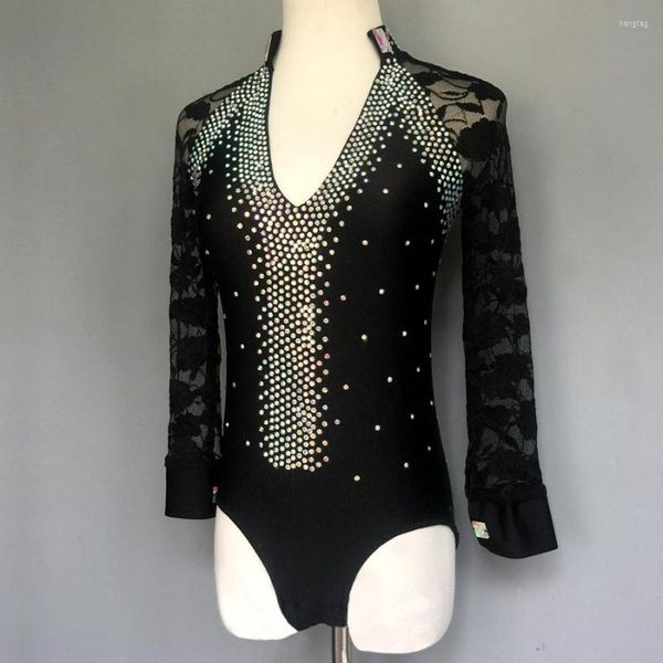 Stage Wear Latin Dance Tops Kinder Jungen Langarm Standard Diamond Shirt Kinder Flamenco Cha Rumba Performance Dancing Jacket DL2457