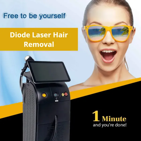 2024 Professionele Diode Laser Ontharing Huidverjonging Laser CE Certificaat Video Handboek Epilator Machine