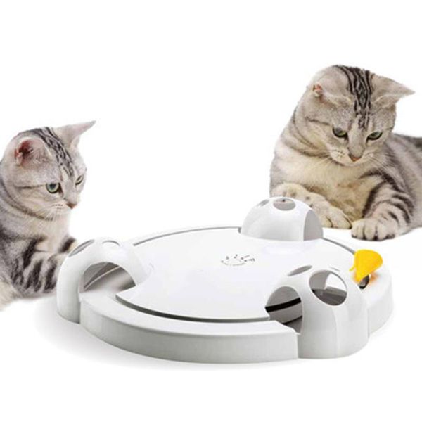 Suprimentos inteligente provocando gato vara elétrica engraçado brinquedo do gato captura mouse automático girando plataforma giratória placa de diversões ferramenta de treinamento