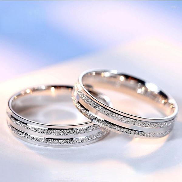Ringos de cluster PT999 Platinum Ring Round Casal Bride Bride Band Lovers Jewelry Gift Jewelry