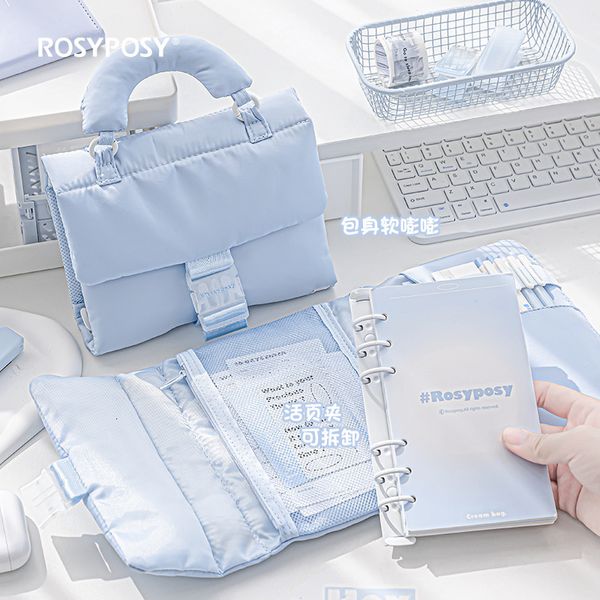 Note de notas INS Simplicidade Notebook Creative Korean Styleery Storage Bag Multifuncional ClipBook School Supplies