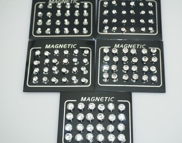 Doppelte runde Kristallohrringe mit Kristalldiamanten erfordern keine Ohrlöcher, magnetische Ohrringe, magnetische Ohrringe