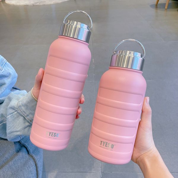 Bicchieri Sottovuoto in acciaio inossidabile Thermos di grande capacità Bottiglia d'acqua per bicicletta All'aperto Sport Bollitore da viaggio Bottiglie per ragazze in metallo Thermos Cup 230503