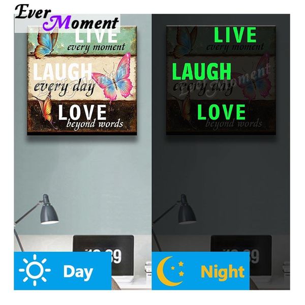 Stitch immer moment Diamantmalerei leuchtende Live -Lachen -Liebe Wanddekoration Stickerei 5d Diamant Display Harzbohrer Geschenk Kit N010