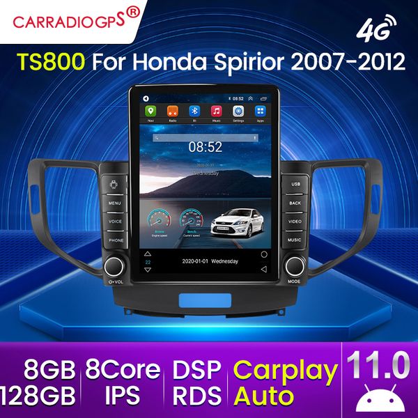 9.5-дюймовый экран Tesla Android Car DVD Radio для Honda Spirior 2007-2012 Мультимедийный видеоплеер GPS навигация на навигацию