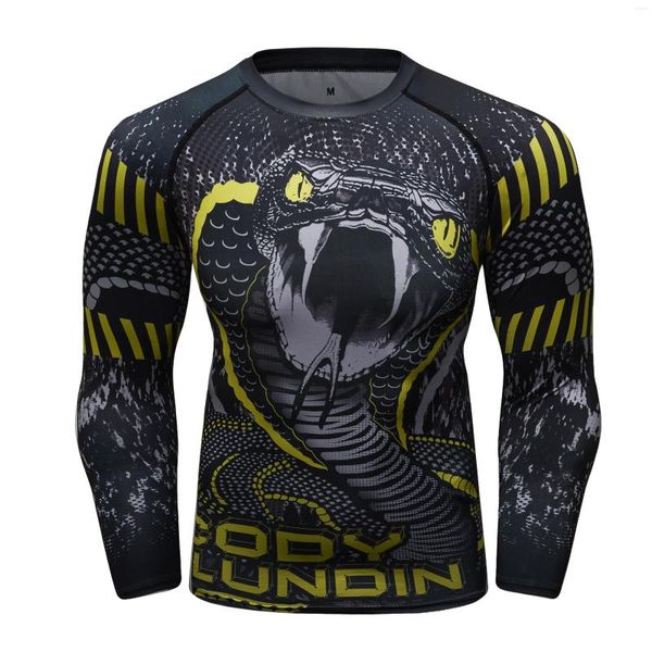 Magliette da uomo Cody Lundin Camicetta a maniche lunghe atletica di alta qualità Personalizzata Mens Poliestere Spandex Compressione MMA Jiu Jitsu Abbigliamento