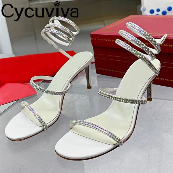 Schuhe Hochzeits Sandalen Kristallparty Frauen Knöchelgurt sexy High Heel Sommer Gladiator Strytry Runway Braut Mujer Py