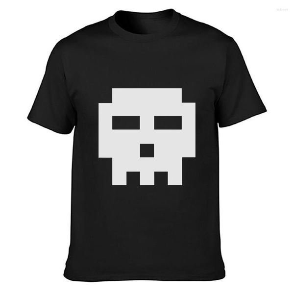 Мужские футболки с Scopilgrim Pixel Shull Рубашка с коротким рукавом Slim Commory Summer Style Size над S-5XL Оригинальный вязаный