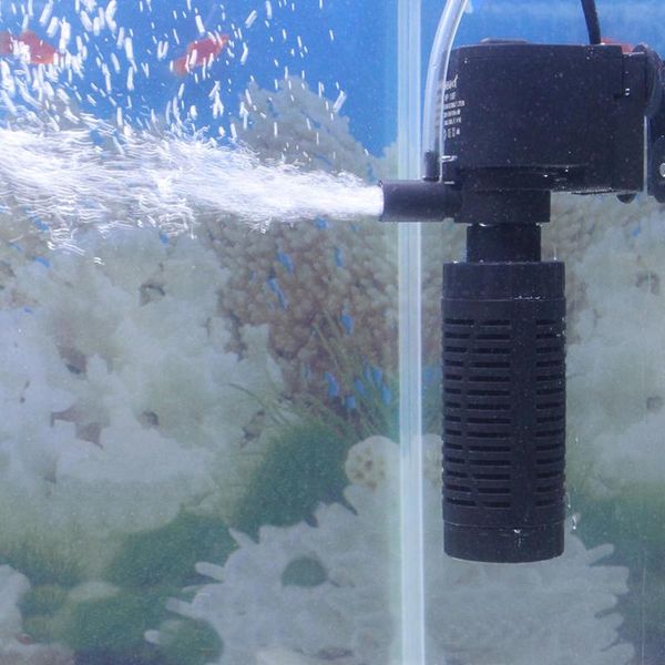 Pumpen kleine Aquariumwasserpumpe für kleine Aquariumschildkrötenfischtank 4W 6W Aquariumpumpe Fließwasserfilterpumpe Schwarz Schwamm Neverelse