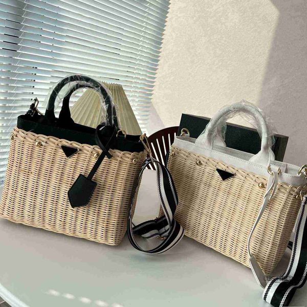 Вечерние сумки для пляжных сумок дизайнер Advanced Str Woven Tote Tote Summer Sunshine Holiday Sacks Сумки роскошная сумочка на плече с ремнем с ремешком с ремешком