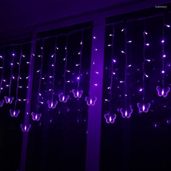 Strings 3.5m 96led Schmetterlings-Vorhang-Lichter-Schnur-Eiszapfen-Licht für Ferien-Weihnachtshochzeits-Geburtstags-Dekoration