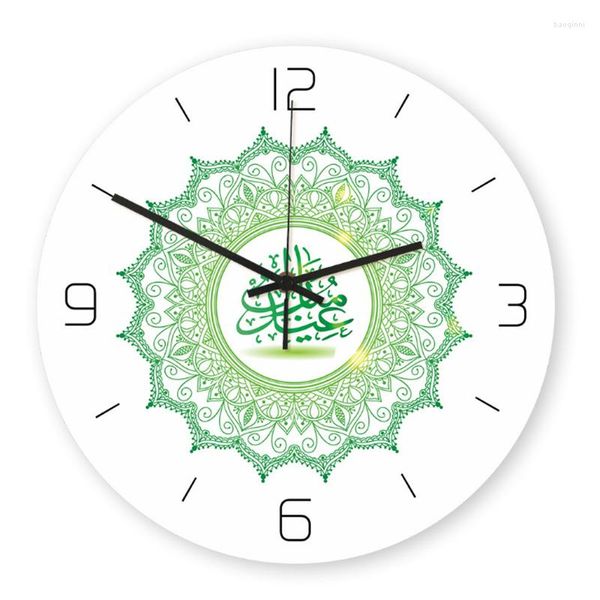 Wanduhren Uhr Rahmenlos 3D Aufkleber Aufkleber Muslim Ramadan Mubarak Wohnkultur Modernes Design Horloge Murale