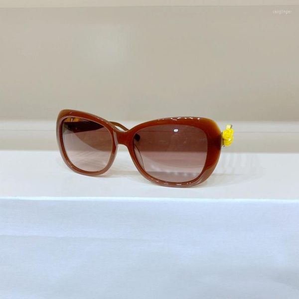 Солнцезащитные очки черные ярко -коричневая овальная рама Высококачественные женские женские 4188 модные мужские очки градиент серые линзы