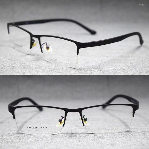 Солнцезащитные очки рамы TR90 Легкие металлические полуболебники Men Eyeglass Rx Стала A3132