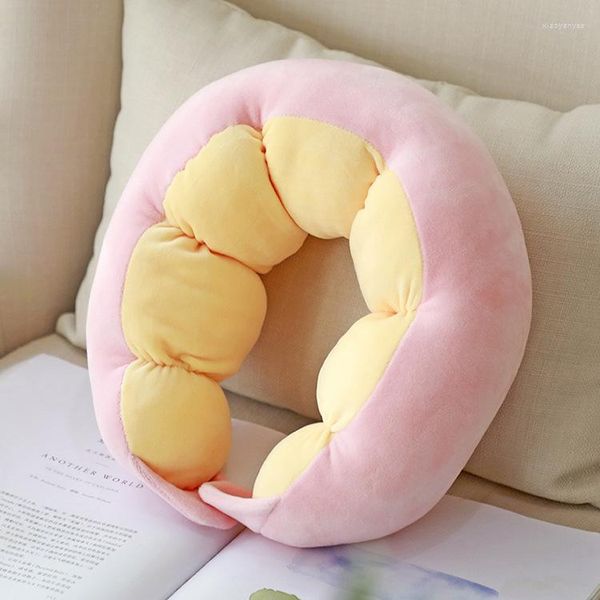 Cuscino cartone animato peluche pp a forma di U cotone carino comodo pisello comodo pisano da viaggio per esterni a collo portatile riposo studente