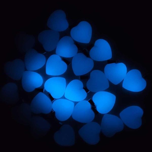 Charms Fashion Love Heart Blue Luminous Glow Light Stone Pendants For Necklace Jewelry Making Drop Delivery Findings Components Dhhwq