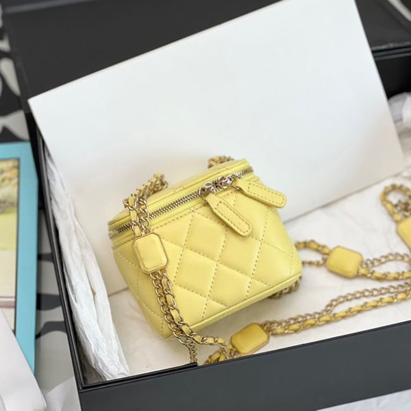 Designer saco cosmético luxurys bolsa 11cm couro genuíno ombro alta imitação crossbody saco com caixa zc142