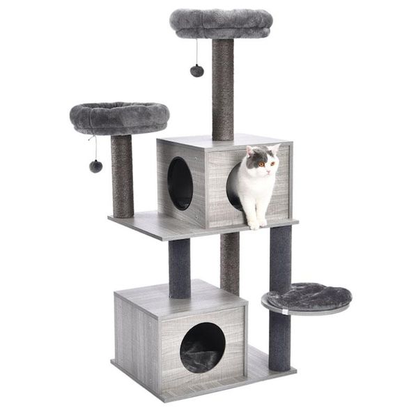 Peças Design exclusivo Design Sisal Cat Tree Pet Window Cadeir Kitten Spalping Bed House para Gato Risping Post