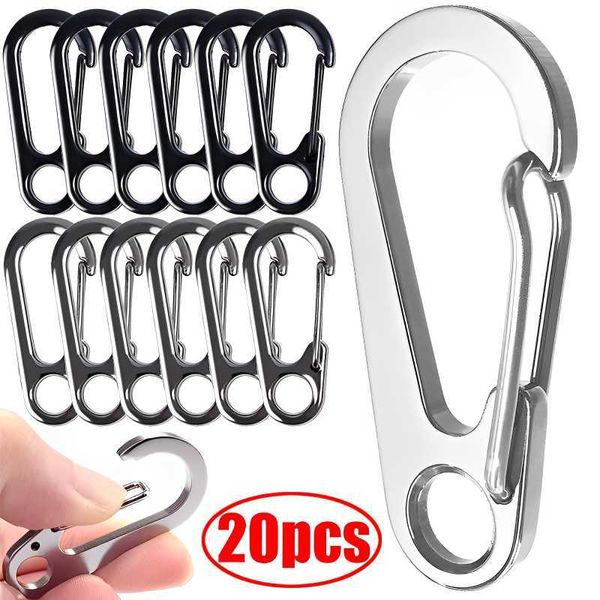 5 pcScarabiners 20pcs Funcionas de fivela de fivela de fivela Mini Carabiners Campo de camping ao ar livre Caminhando fivelas LIGO DA LIGADA SPRING GANHO