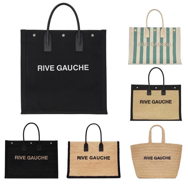 Bolsas de praia de linho femininas Bolsas de luxo Rive Gauche de designer de luxo vagabundo Bolsa de ombro transversal corpo a bolsa masculina alça superior Grandes bolsas de fim de semana duffle para compras pochette