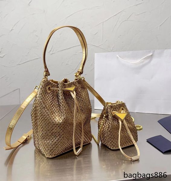 Borsa a botte di nuovo stile di alta qualità di colore puro cristallo di diamante borsa a tracolla a tracolla uomo donna borsa a tracolla borsa a portafoglio piccola borsa da boxe per donna