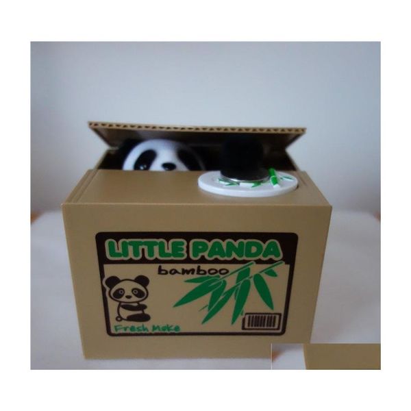 Itens de novidade acasalados panda poupingas bancos de brinquedo box box de dinheiro economizando mais diversão para tocá -lo entrega de entrega home jardim dhf3t