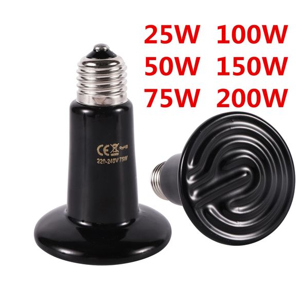 Produkte Haustier-Heizlampe, Keramik-Heizlampe, Küken, Schildkröten, Eidechse, Spinne, Brüter, Reptilien-Wärmelampe, 25 W, 50 W, 75 W, 100 W, 150 W, 200 W, 9 Stk