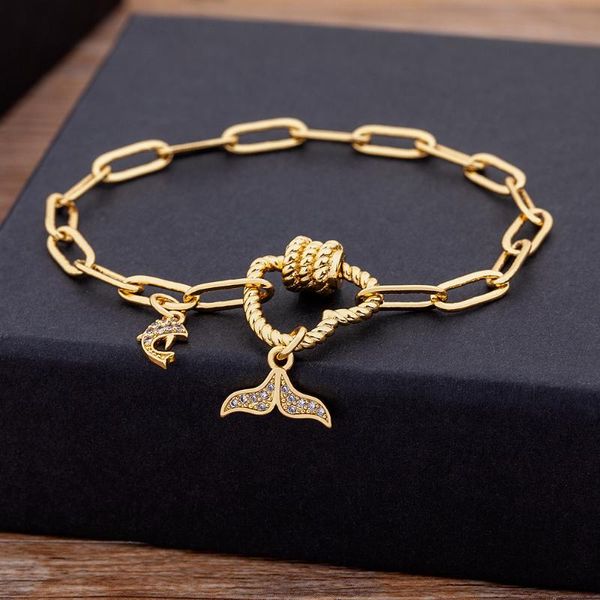 Bracelets de charme Design original Bohemian Gold Heart for Women Boho Jóias Dolphin Pingente Geométrico Link Cadeia Casamento GiftCharmCharmCharm