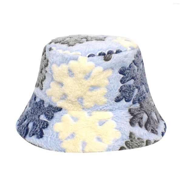 Berets Fishermans Hat Female Coral Velvet Warm Pot Korean Version Jacquard H Visor Beach Hats For Women Hiking Top Ladies