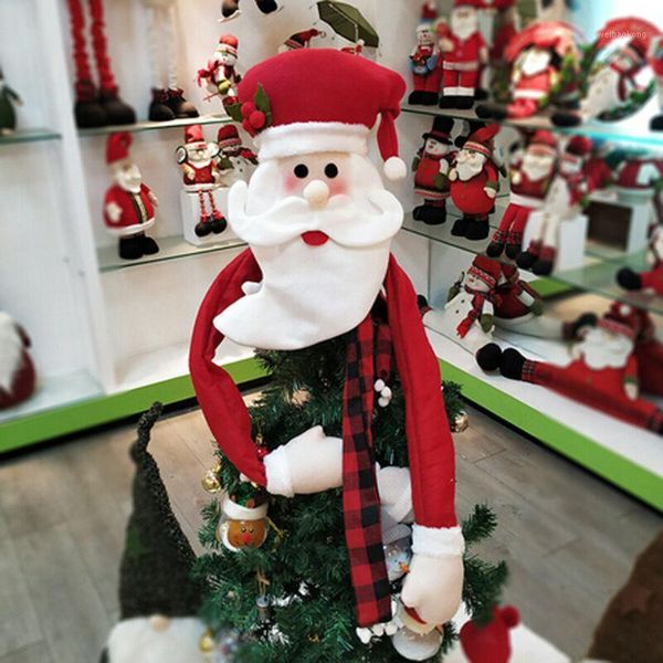 Decorazioni di Natale 2023 Babbo Natale Pupazzo di neve Albero Topper Decorazione Ornamento festivo Festival Decorazione della casa1