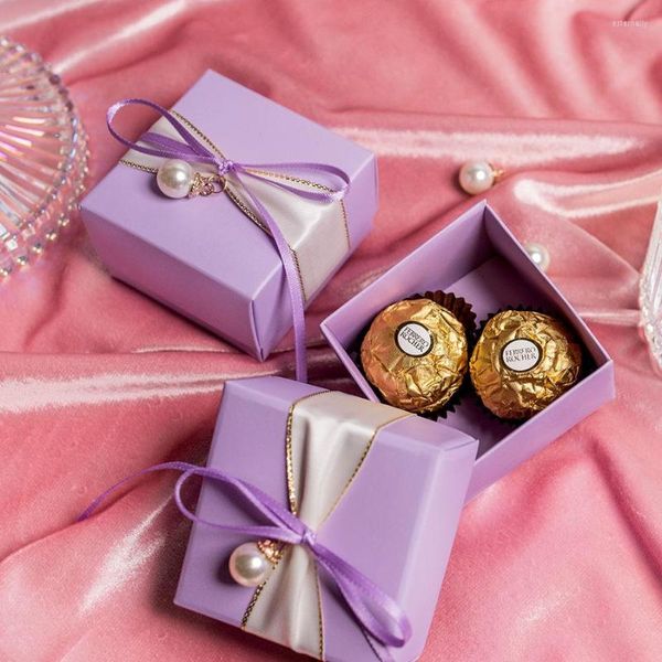 Geschenkverpackung 1pc Candy Boxes Los Einzigartiger personalisierter Schokoladenbehälter Hochzeitsrückkehrgeschenke Benutzerdefinierte Geschenkbox für Gäste