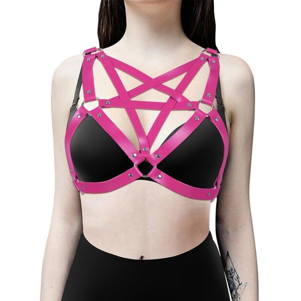 Gürtel Leder Sex Kostüme Anpassen Harness Fashion Enge Hosenträger Strappy Cage Straps Gürtel Gothic Punk Bondage Dance Rave WearBelts