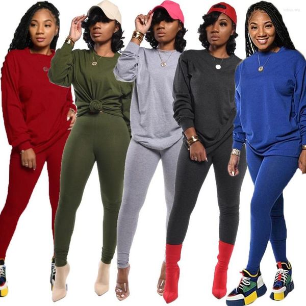 Frauen zweiteilige Hosen Set Frauen Herbst Herbst 2023 Winter Trainingsanzug Outfits Plus Size Hoodies Leggings Sweat Suits Jogging 2