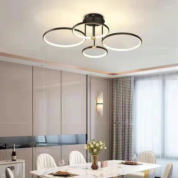 Kolye lambaları Modern LED Işıklar Salonu Yemek Odası Bar Hanglamp Uzaktan Kumanda Dönme Döner Altın Armatür Süspansiyon Loft Deco