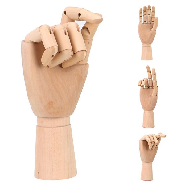 Dekorative Objekte Figuren Flexible Gliederpuppe Bewegliche Gliedmaßen Holzhandmodell Zeichnungsmodell Skizze Schaufensterpuppenmodell 10 Zoll groß Menschliche Künstlermodelle 230503