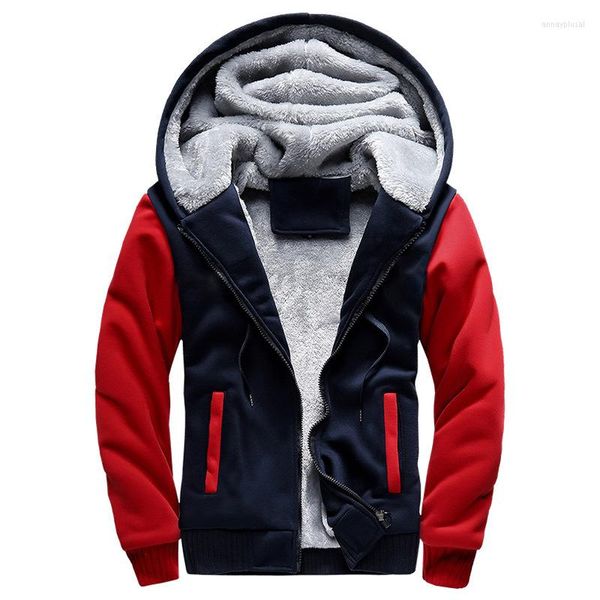 Erkek Hoodies Kış Hoodie Sweatshirt Peluş Ceket Hırka Erkekler Sıcak Polar Ceket Kalın Termal Dış Giyim Sıradan Beyzbol Blazer Eklenti