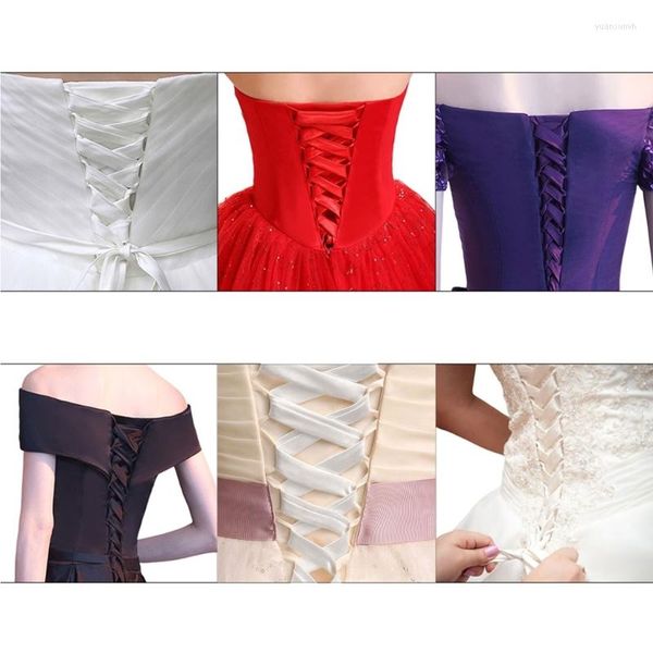 Cinture 118 pollici Abito da sposa Cerniera di ricambio Corsetto regolabile Kit posteriore Lace-Up Sati