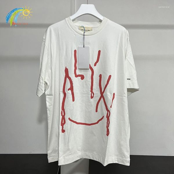 Erkek Tişörtleri Büyük Boy Basit Grafiti Mektubu Logosu 1017 Alyx 9Sm Gömlek Erkek Kadınlar 1: 1 Siyah Beyaz Sıradan Sokak Giyim Pamuk Kısa Kollu