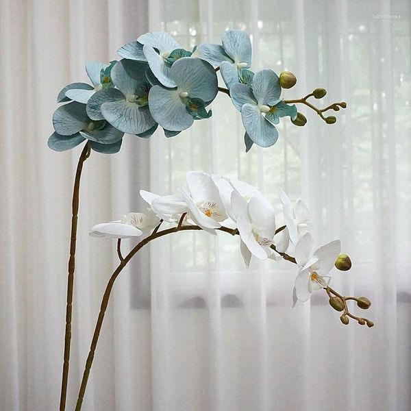 Dekorative Blumen 7 Köpfe Big Orchid Branch Silk Artificial Flower Xmas Home Decor Plante Artificielle Fall Decoration Flores