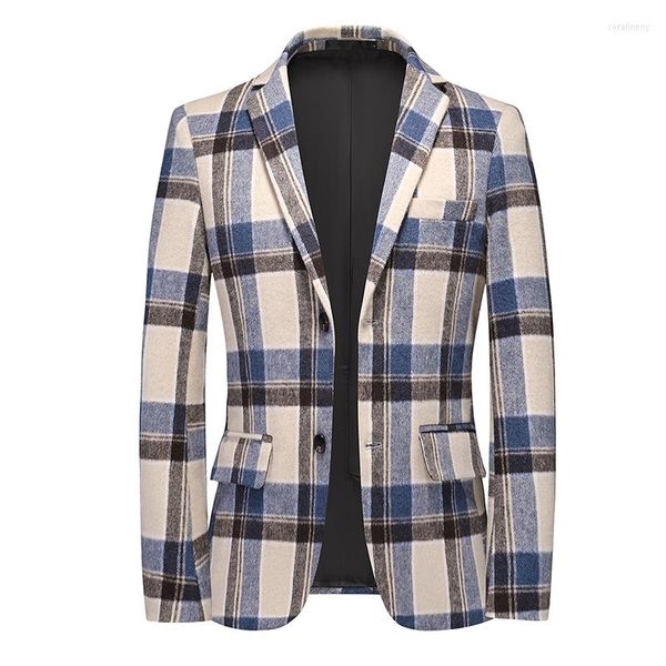 Herrenanzüge 6XL 2023 Frühling Herren Anzug Mantel Mode Freizeit Slim Fit Jugend Party Kariert Kleine Jacke Soziale Hochzeit Männer Blazer