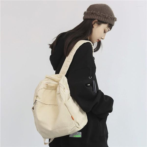 Rucksack Rucksäcke für Frauen Leinwand Reise Laptop Umhängetaschen Korea Schultasche Teenager Mädchen wasserdichte Bookbag