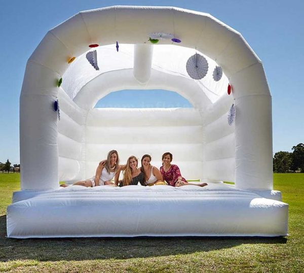 4x3.5m Full PVC Wedding Moonwalk Plus Size Size Inflável Casamento Branco Pumping Bouncer House Classic Bounce Jumper Castle Tent à venda