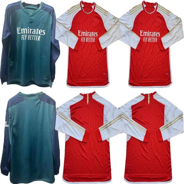 23 24 Smith Rowe Saka Soccer Jerseys с длинными рукавами Martinelli 2023 2024 Men Kit Kit Odegaard Nketiah G.Jesus fabio vieira Zinchenko Saliba Jorginho Footbal