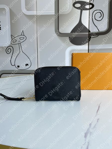 Женская цветочная компактная молния вокруг держателя карт кошелька Case Mini Pochette Acsocesoires Key Empreint