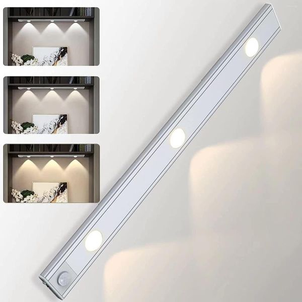 Nachtlichter LED unter Kabinett Licht PIR Bewegungssensor 20/30 / 40CM USB wiederaufladbarer Kleiderschrank für Schlafzimmer Küche Lampe