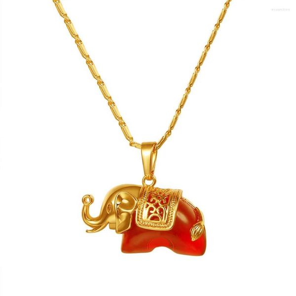 Collane con ciondolo Collare Pendenti con elefante Colore oro / argento Ragazze Gioielli delicati con animali Collana con ciondolo in pietra fantasia austriaca di cristallo da donna