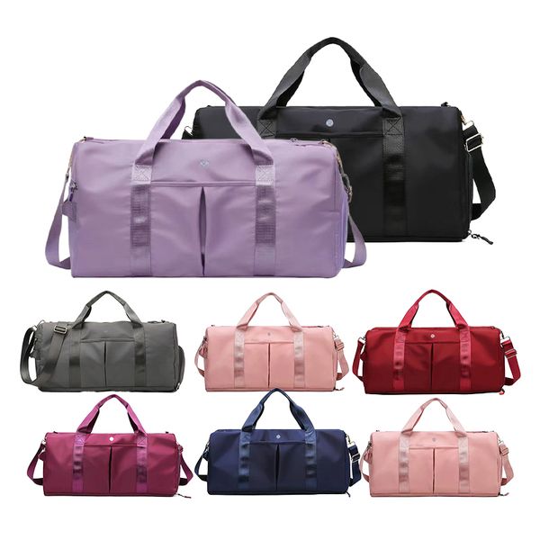 Bolsas transversais de academia lulu lemon de 2 tamanhos Bolsas femininas de alta capacidade Bolsas de embreagem de ombro Hobo mens Designer de luxo com alça superior de nylon Bolsas de transporte com zíper