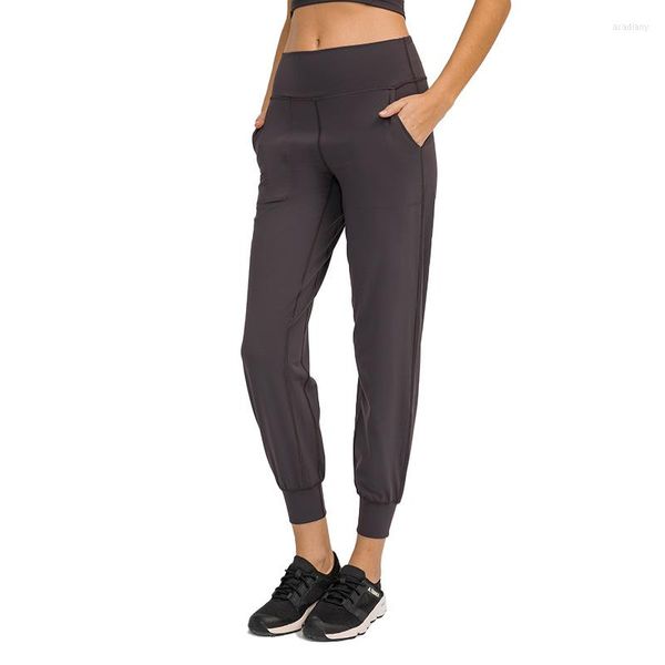 Pantaloni attivi Tinta unita Pantaloni sportivi da donna Allenamento completo Jogging Yoga Legging Fintess Traspirante Coulisse allentata Tubo dritto