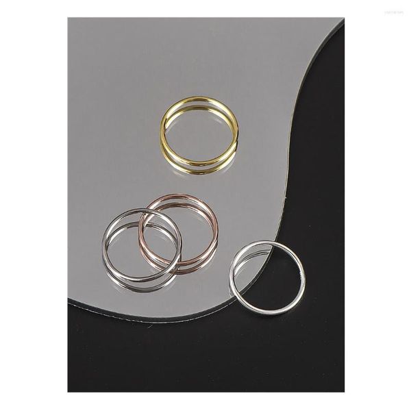 Кластерные кольца простое 1,2 мм линейное кольцо S925 Серебряное серебряное серебро.